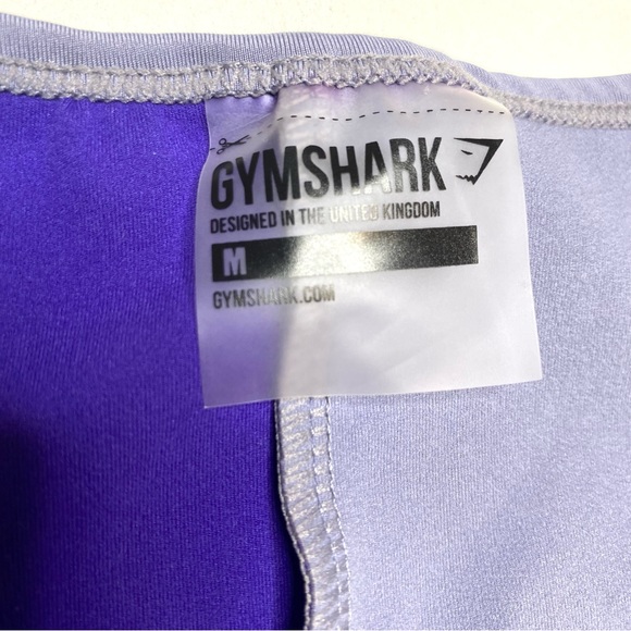 Gymshark Asymmetric Crop Top Steel Blue Indigo Purple Short Sleeve Size Medium - Picture 6 of 9